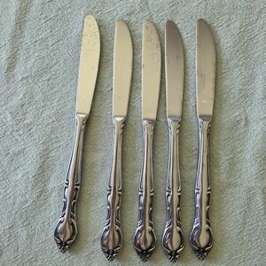 Hampton Court Stainless Japan Flatware Dinner Butter Knives Lot of 5